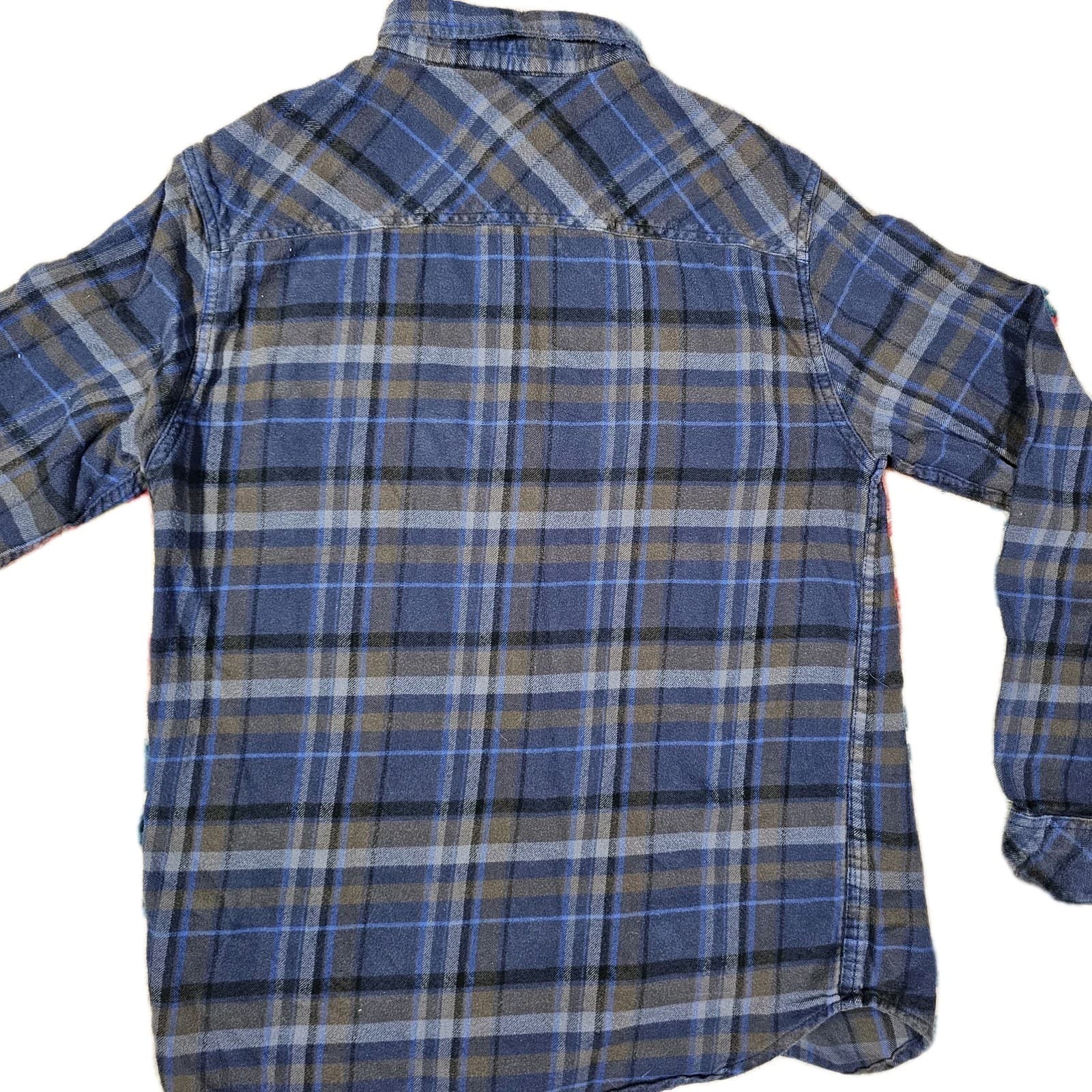 O'Neill Long Sleeve Flannel Shirt Men's Med Blue gray Plaid standard Fit - Thumbnail 7