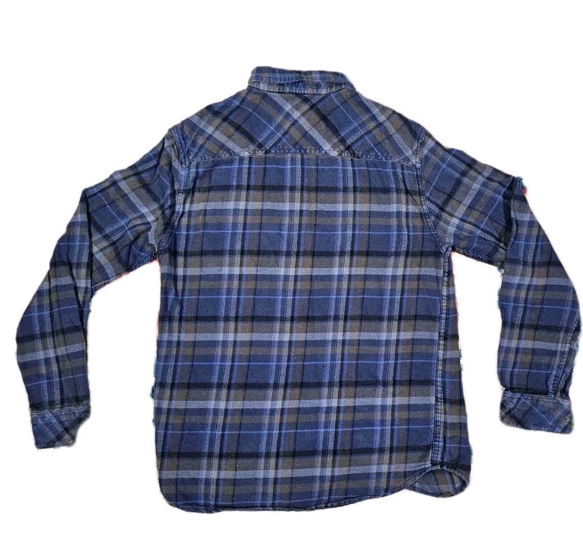 O'Neill Long Sleeve Flannel Shirt Men's Med Blue gray Plaid standard Fit - Thumbnail 6