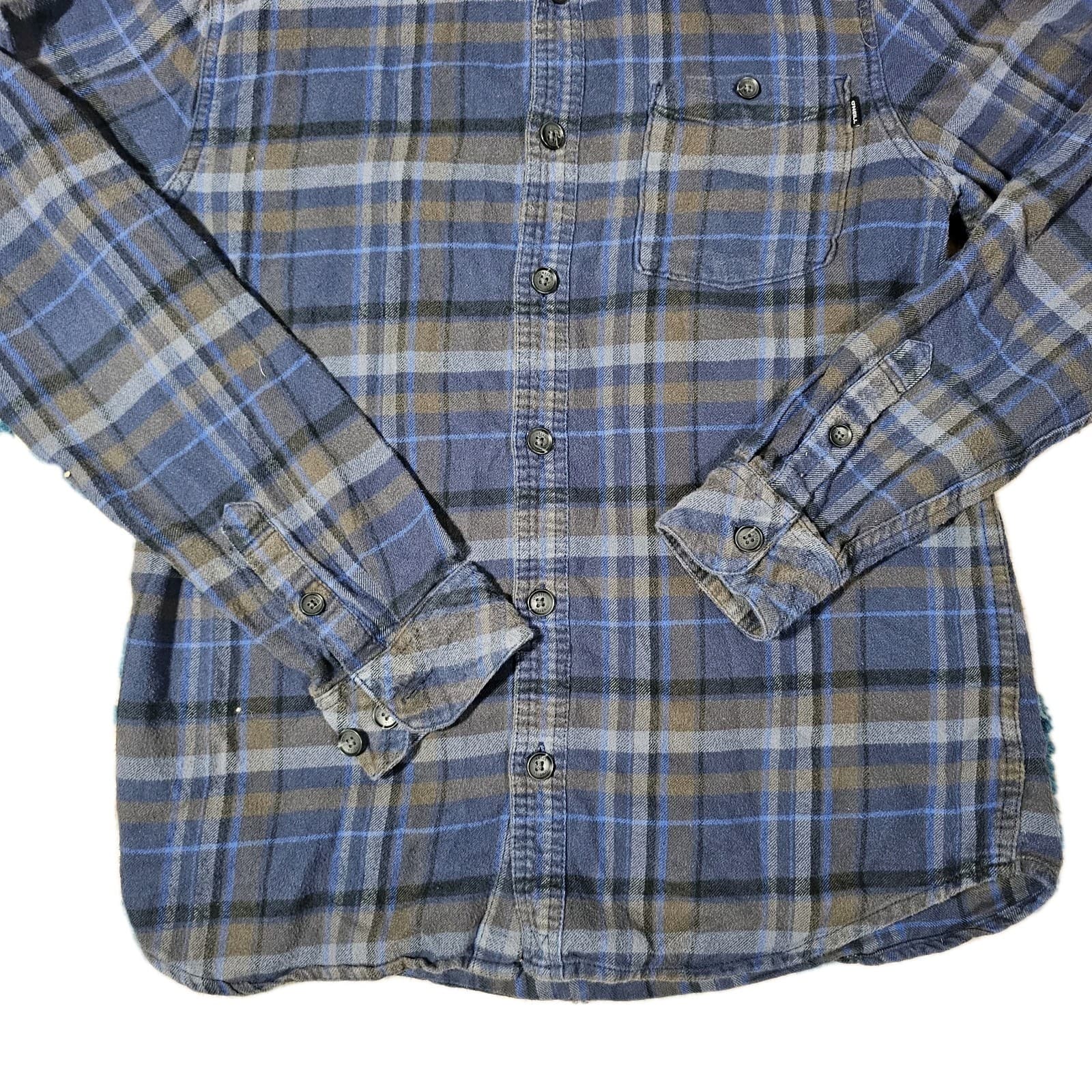 O'Neill Long Sleeve Flannel Shirt Men's Med Blue gray Plaid standard Fit - Thumbnail 5