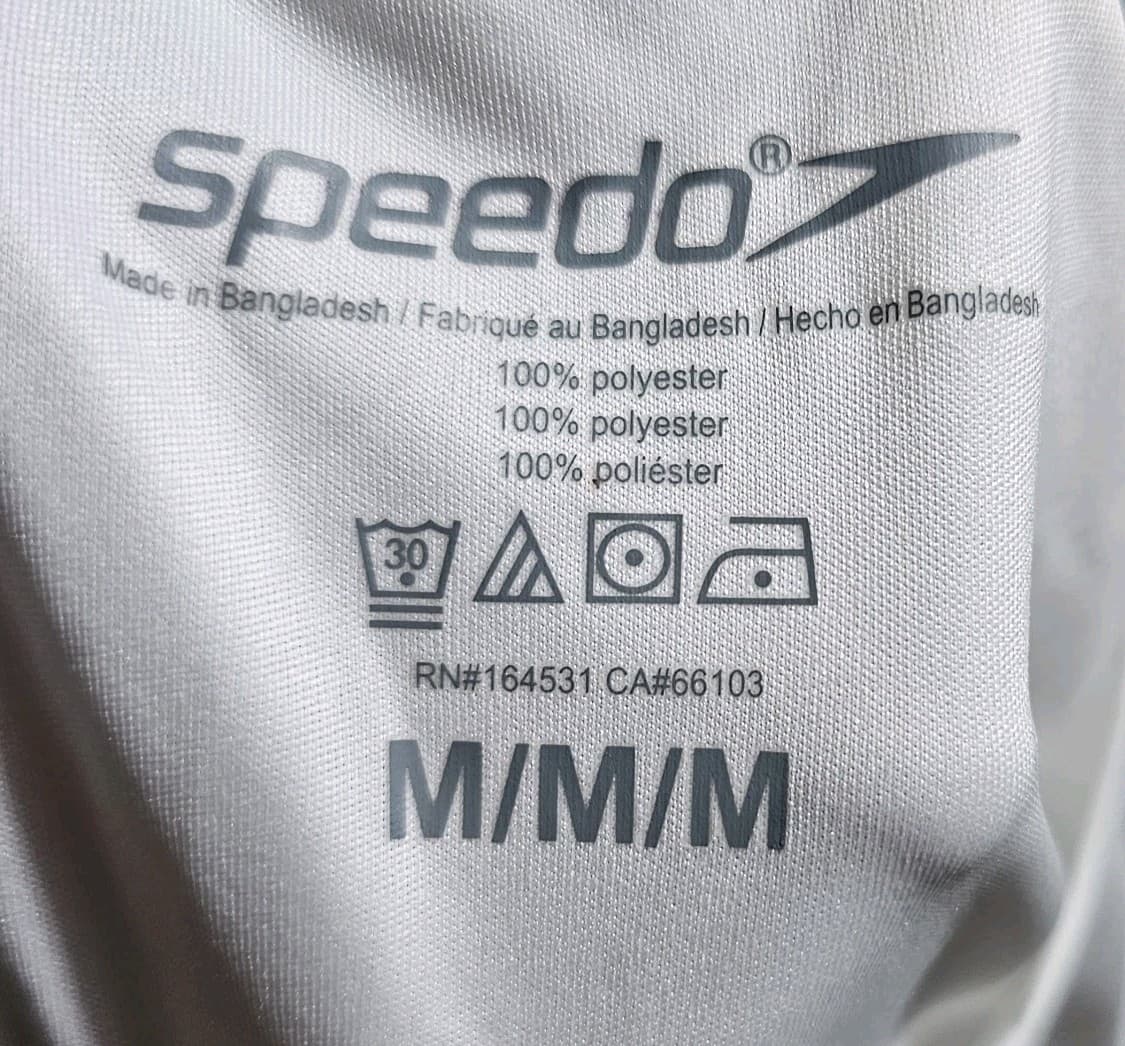 Speedo UPF 50+ Men’s Size Medium Short Sleeve White Activewear Fitted T-Shirt - Thumbnail 7