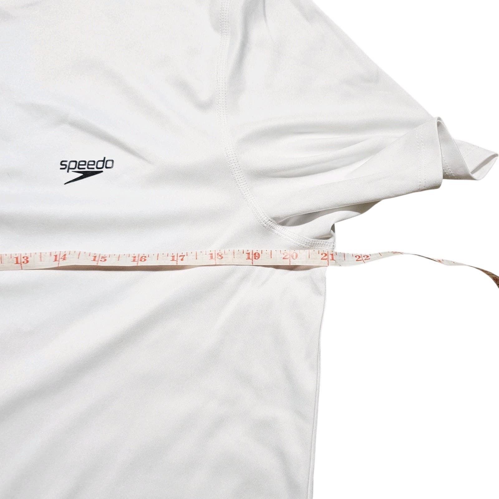 Speedo UPF 50+ Men’s Size Medium Short Sleeve White Activewear Fitted T-Shirt - Thumbnail 5