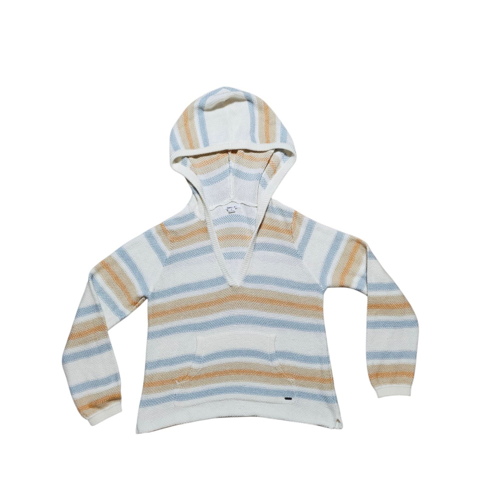 O'neil Sweater Womens Sm Striped Hoodie Cropped Long Sleeve Pullover - Thumbnail 5