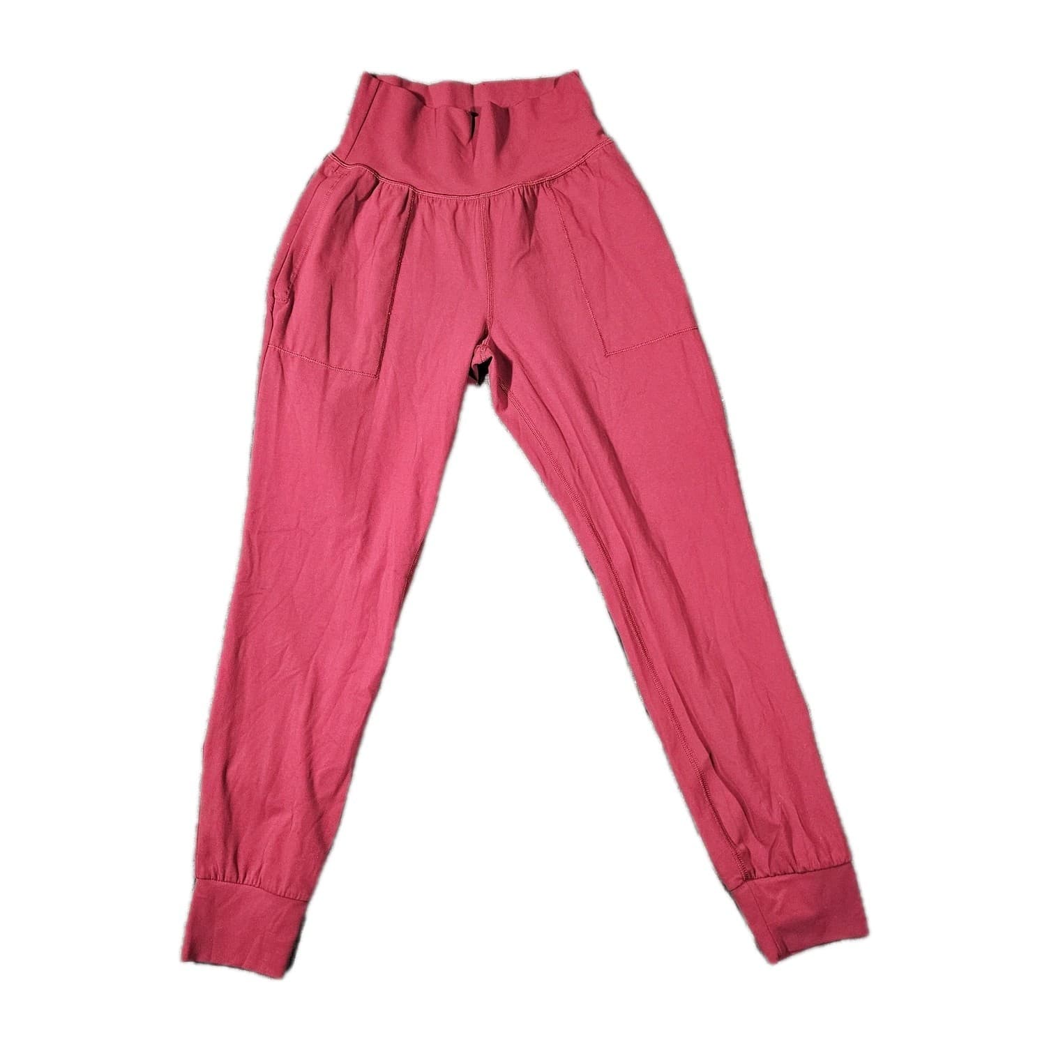 Athleta Salutation Jogger Pants Womens Burgandy Size L Stretch Waist Pull On - Thumbnail 3