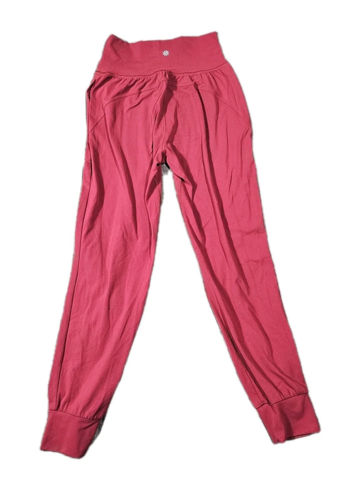Athleta Salutation Jogger Pants Womens Burgandy Size L Stretch Waist Pull On