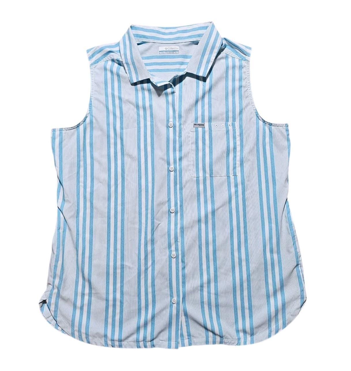 Columbia PFG Women's Blue And White Button Up Shirt And Columbia Fishing Hat - Thumbnail 3