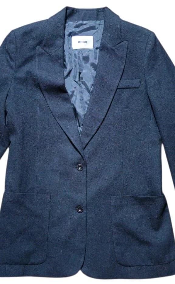Anine Bing Quinn Blazer Woman's Size Xs Black Wool Blend Oversized Jacket - Thumbnail 2