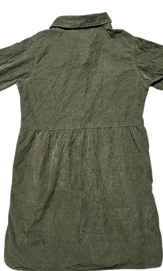 Columbia Girls Green Olive Corduroy Shirt Dress- Size Large (10/12) - Thumbnail 7