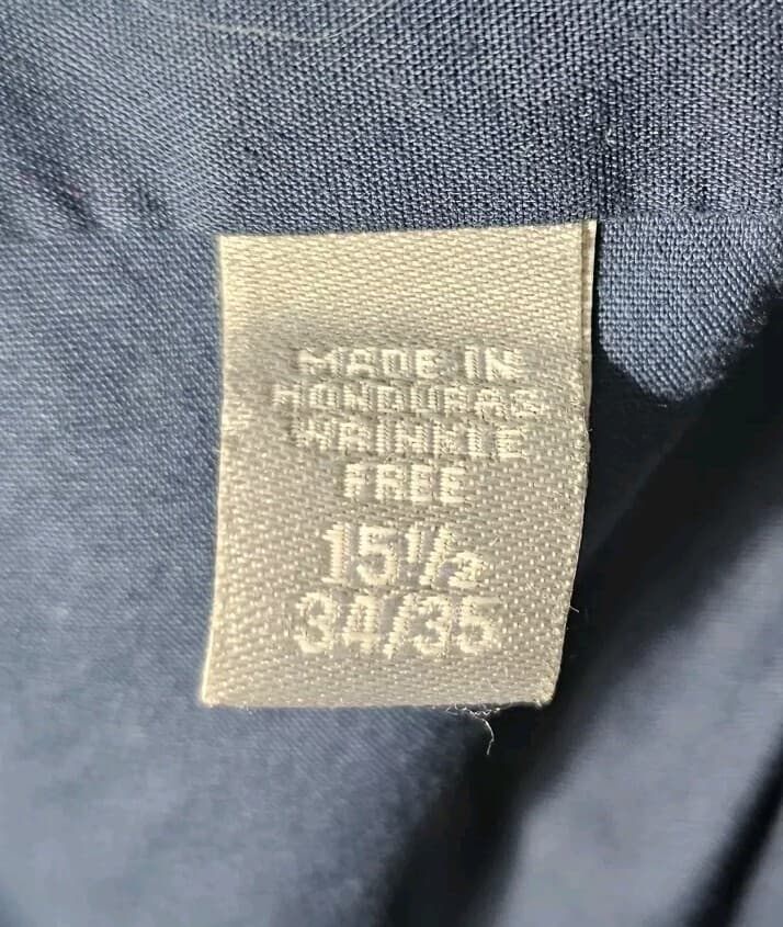 Van Hueson Poplin Men's Blue Fitted Button Down Shirt 15.5x34/35 - Thumbnail 11