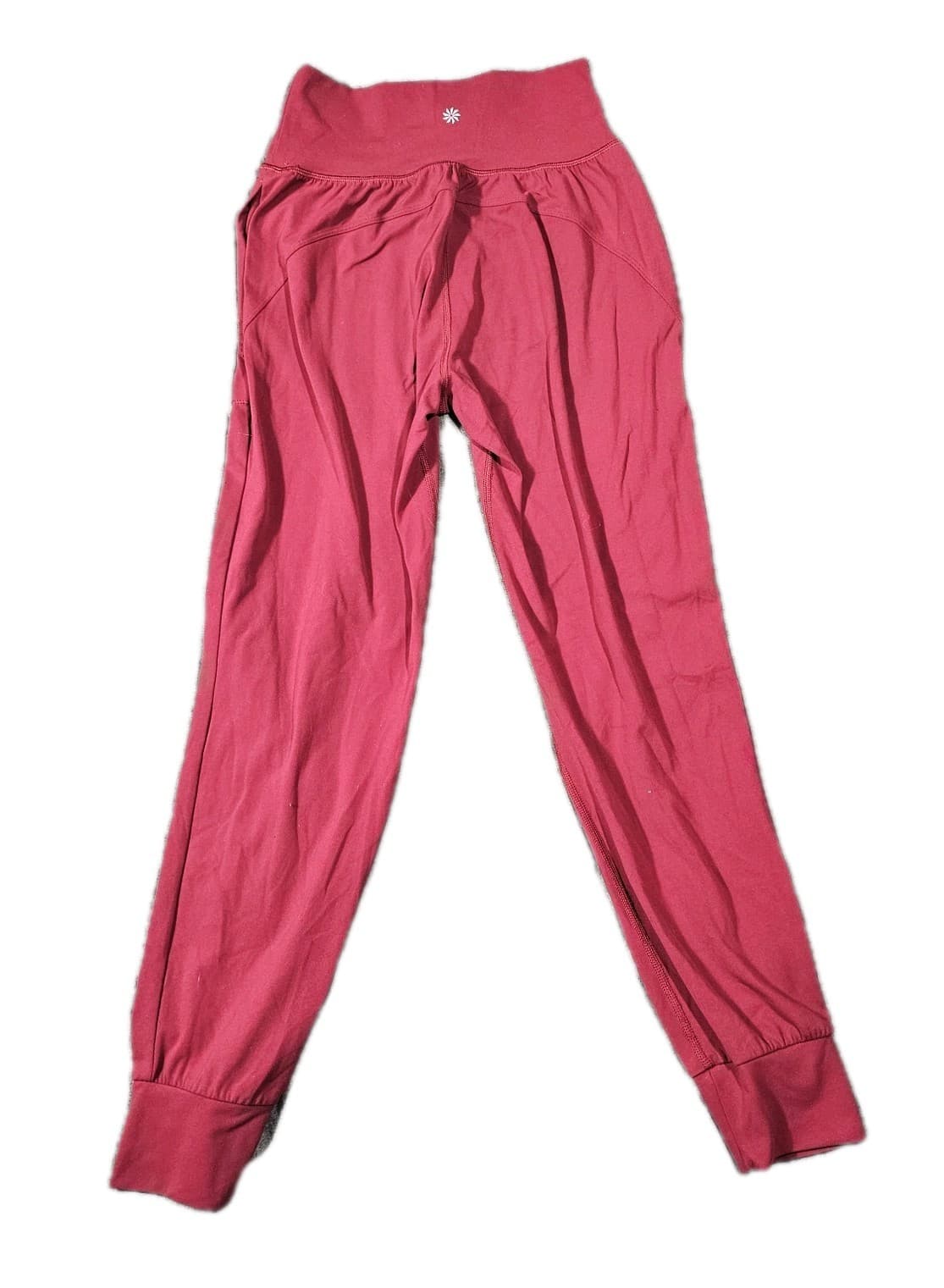Athleta Salutation Jogger Pants Womens Burgandy Size L Stretch Waist Pull On - Thumbnail 2