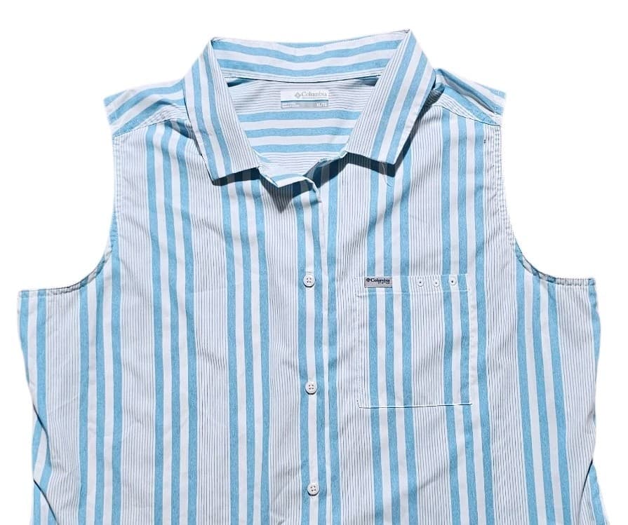 Columbia PFG Women's Blue And White Button Up Shirt And Columbia Fishing Hat - Thumbnail 4