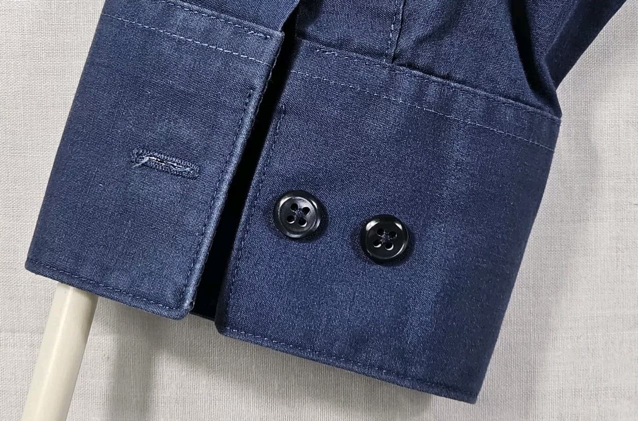 Van Hueson Poplin Men's Blue Fitted Button Down Shirt 15.5x34/35 - Thumbnail 8