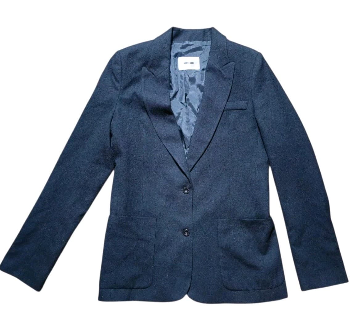 Anine Bing Quinn Blazer Woman's Size Xs Black Wool Blend Oversized Jacket