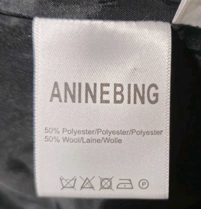 Anine Bing Quinn Blazer Woman's Size Xs Black Wool Blend Oversized Jacket - Thumbnail 16