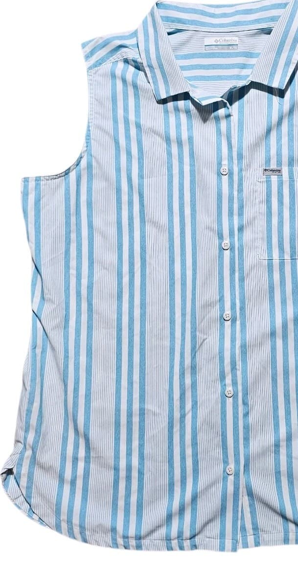 Columbia PFG Women's Blue And White Button Up Shirt And Columbia Fishing Hat - Thumbnail 6