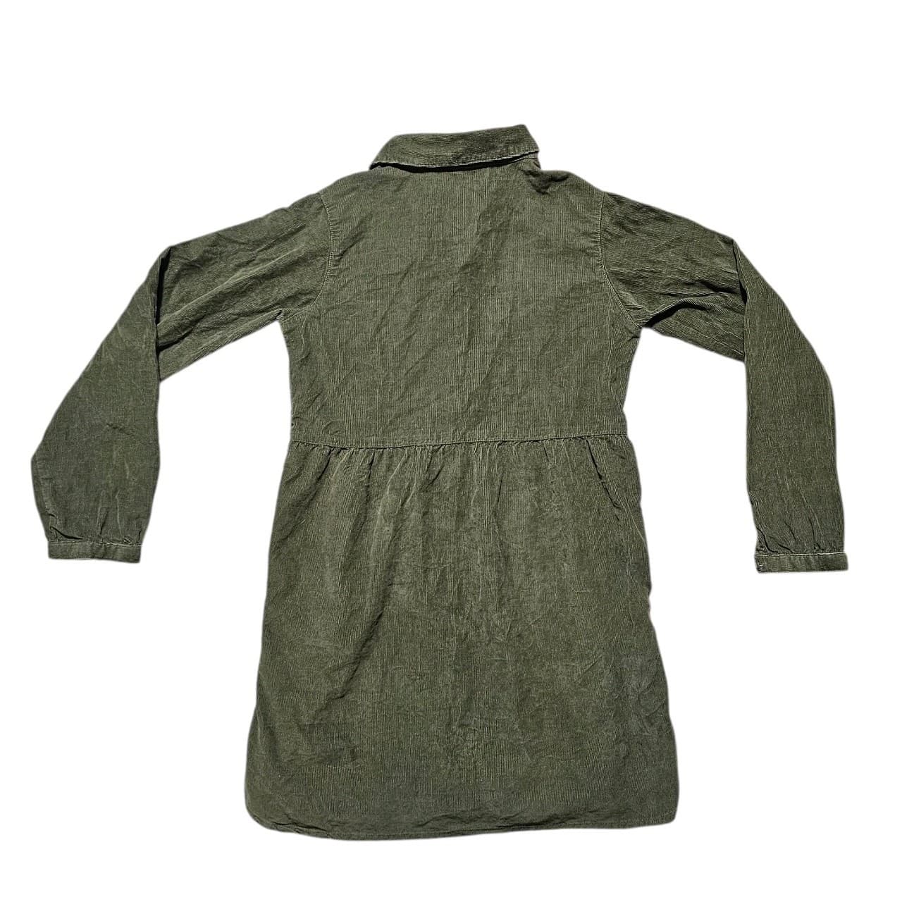 Columbia Girls Green Olive Corduroy Shirt Dress- Size Large (10/12) - Thumbnail 6