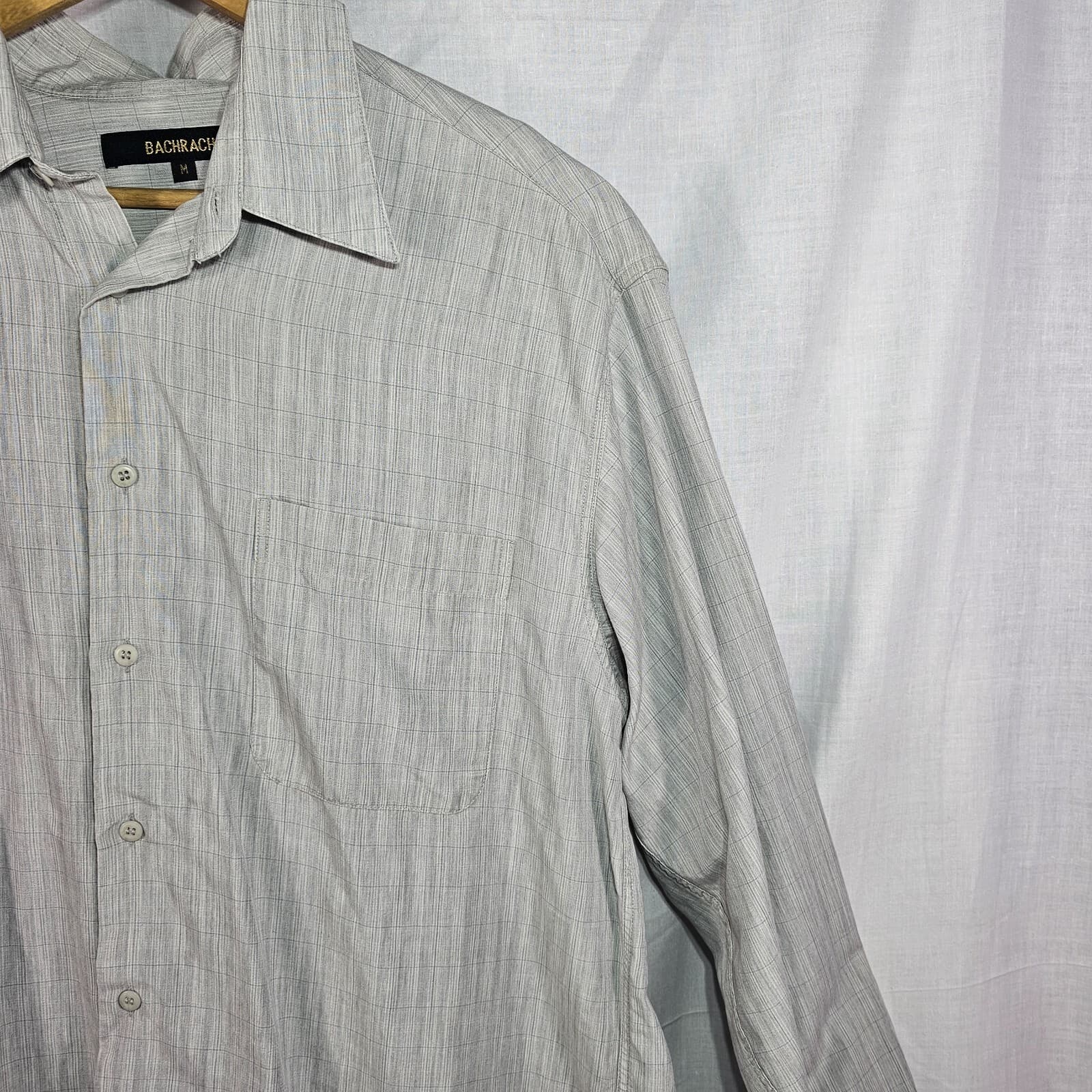 Bachrach Men's Size Medium Button Up Shirt Long Sleeve Sz Med - Thumbnail 2