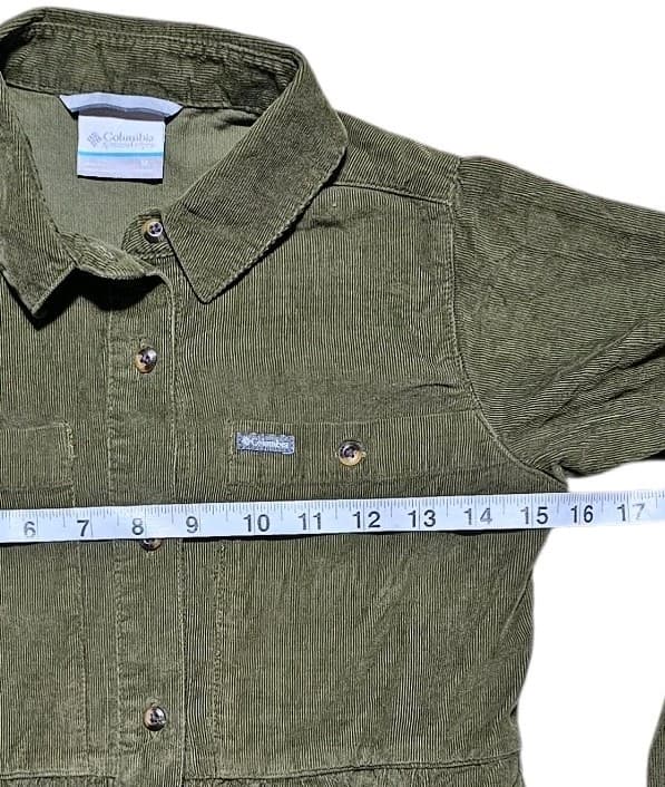 Columbia Girls Green Olive Corduroy Shirt Dress- Size Large (10/12) - Thumbnail 10