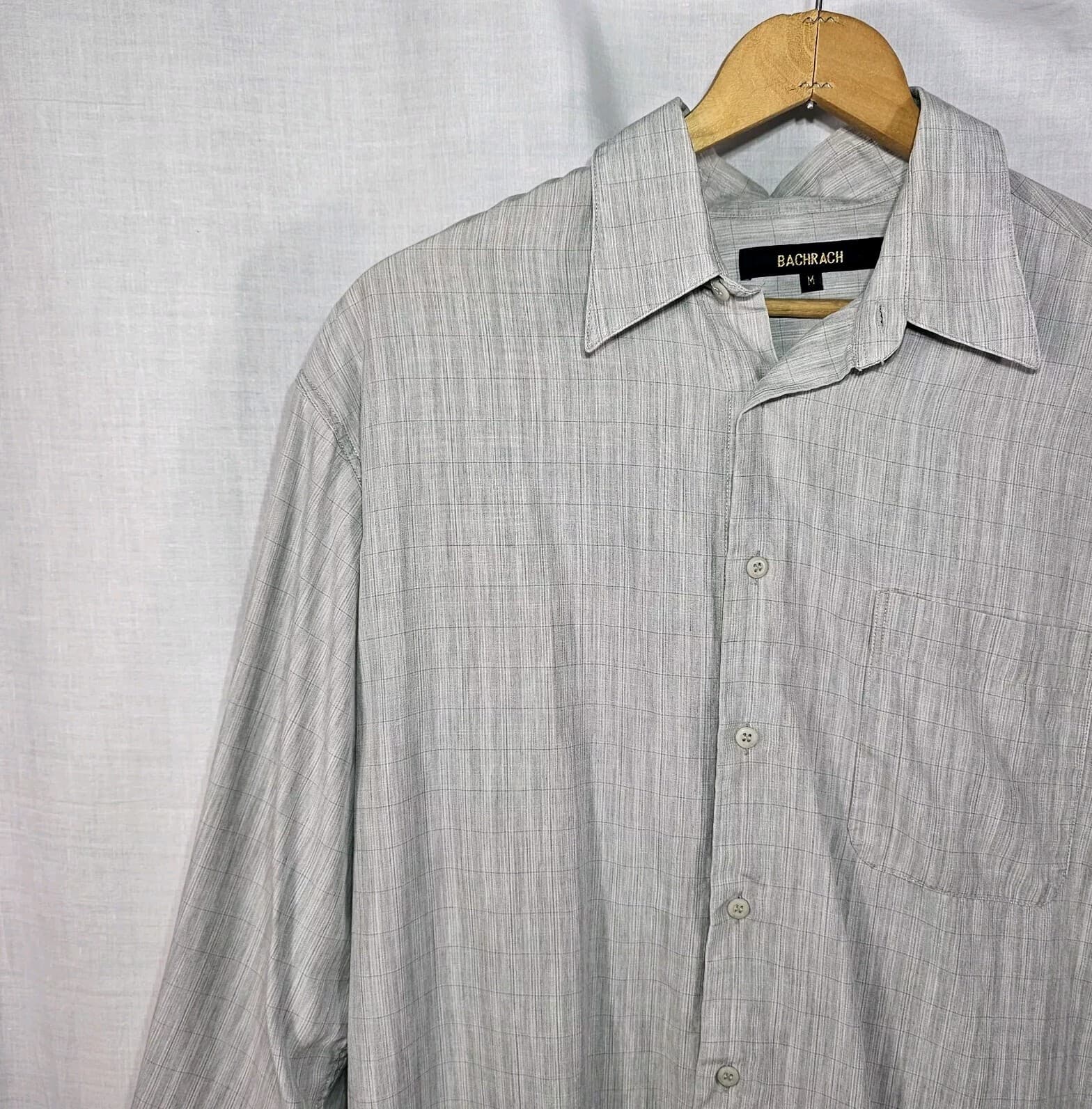 Bachrach Men's Size Medium Button Up Shirt Long Sleeve Sz Med - Thumbnail 5