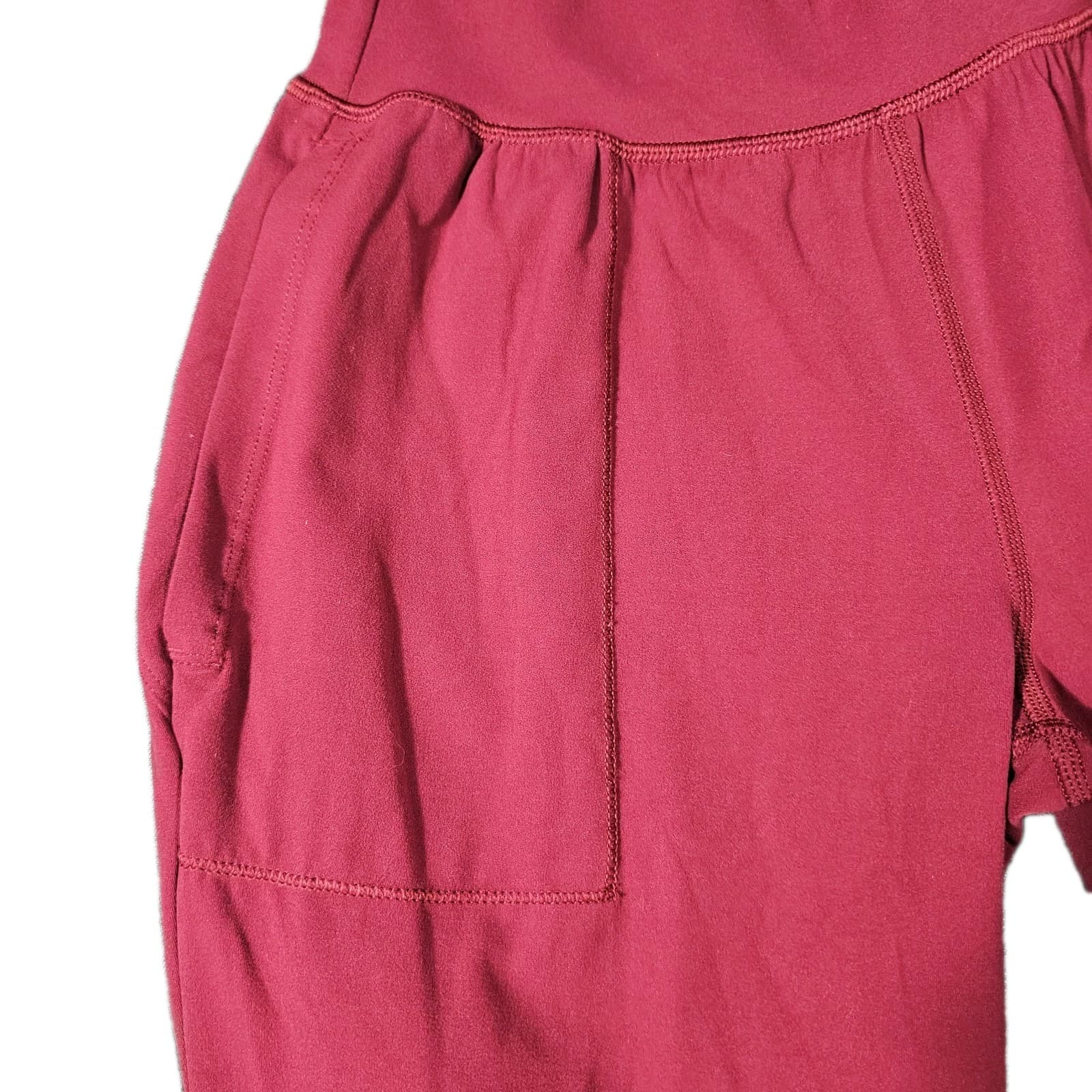 Athleta Salutation Jogger Pants Womens Burgandy Size L Stretch Waist Pull On - Thumbnail 8