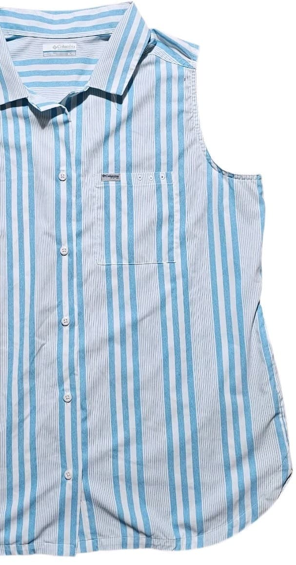 Columbia PFG Women's Blue And White Button Up Shirt And Columbia Fishing Hat - Thumbnail 7