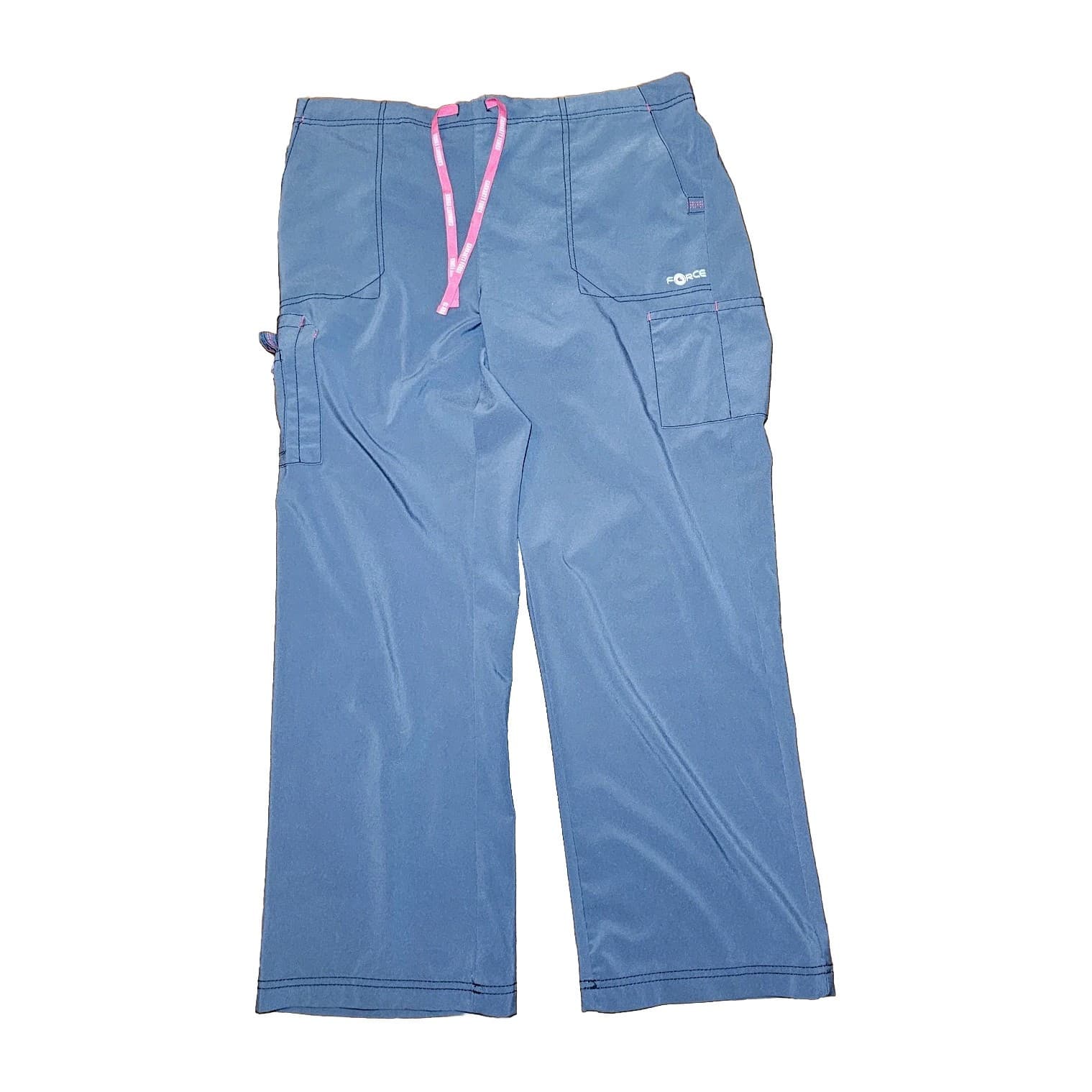 Carhartt Womens Cargo Style Scrubs Pants Size PXL Drawstring Waist Gray Pink