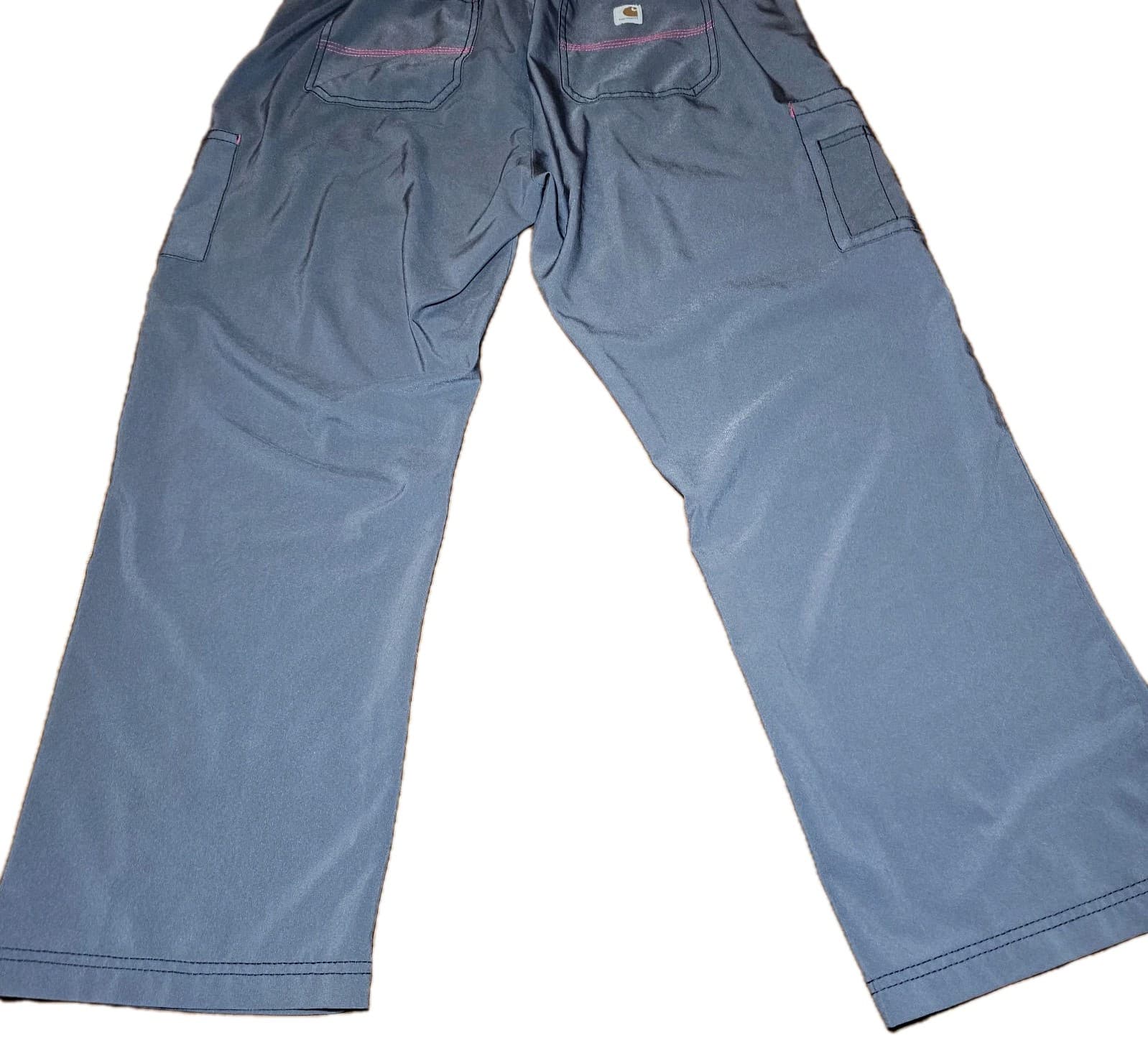 Carhartt Womens Cargo Style Scrubs Pants Size PXL Drawstring Waist Gray Pink - Thumbnail 9