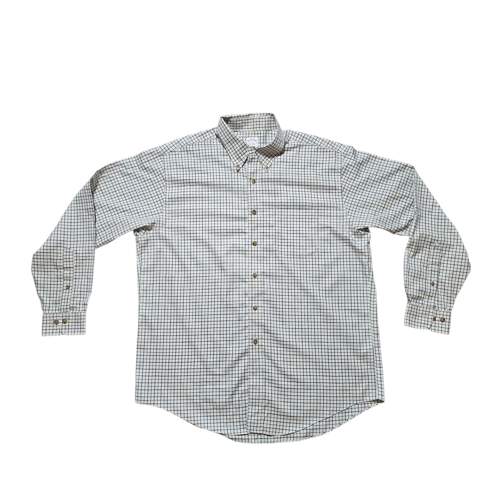 Brooks Brothers Mens Button Up Shirt 100% Cotten Mens Size Large