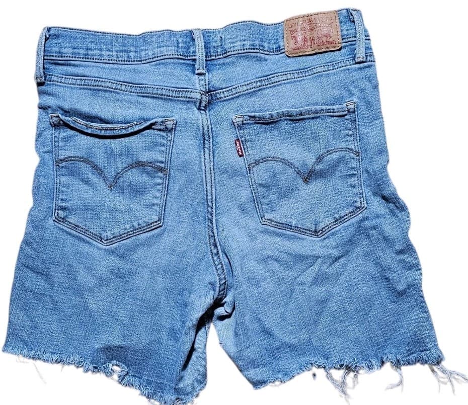 Levis 315 Shaping Bootcut Cutoff Jeans Shorts Womans Size 30 - Thumbnail 2