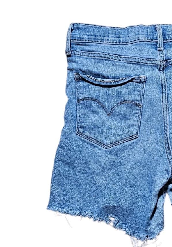 Levis 315 Shaping Bootcut Cutoff Jeans Shorts Womans Size 30 - Thumbnail 3