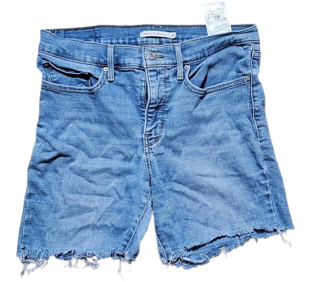 Levis 315 Shaping Bootcut Cutoff Jeans Shorts Womans Size 30 - Thumbnail 6