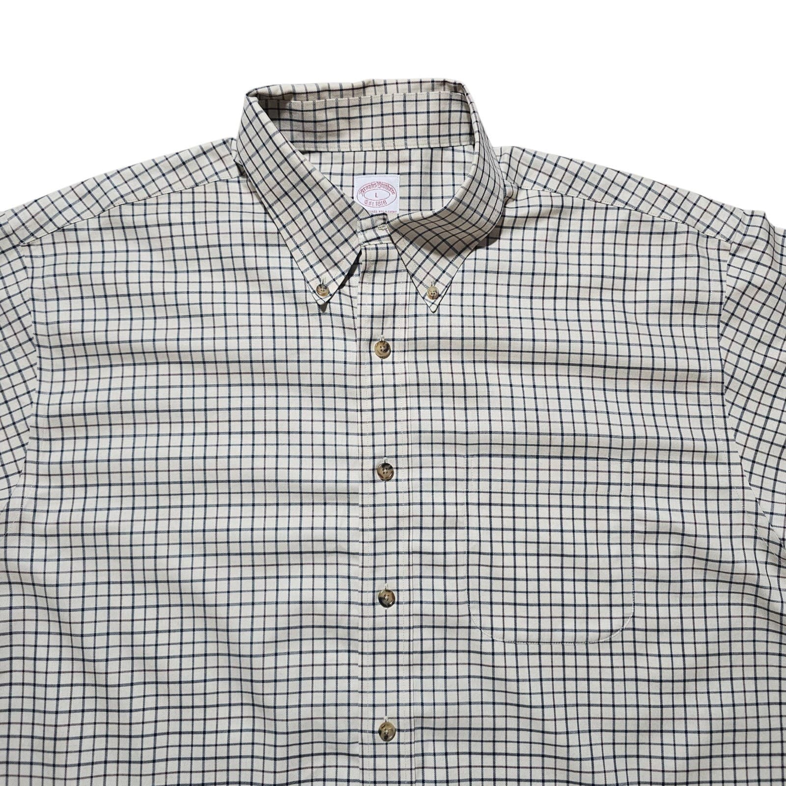 Brooks Brothers Mens Button Up Shirt 100% Cotten Mens Size Large - Thumbnail 2
