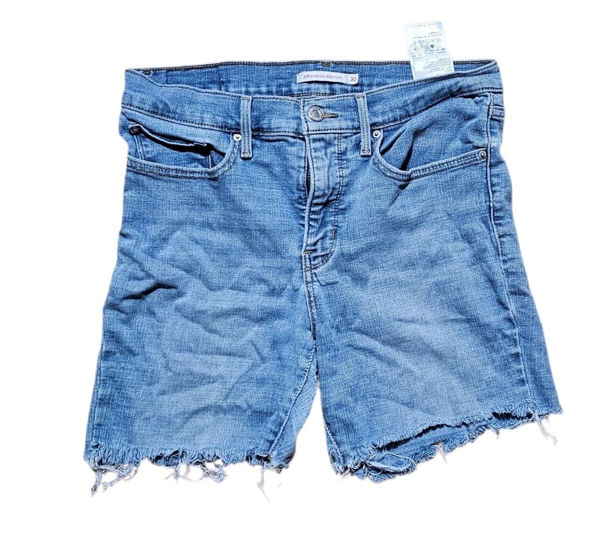 Levis 315 Shaping Bootcut Cutoff Jeans Shorts Womans Size 30 - Thumbnail 5