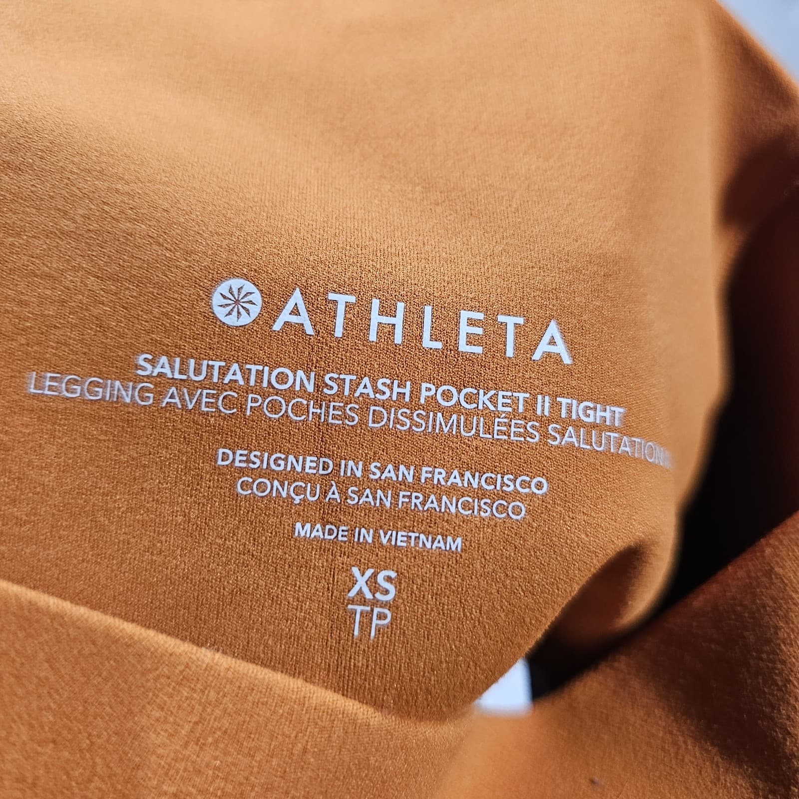 Athleta Salutation Stash Pocket 2 Extra Small Burnt Orange Leggings High Rise - Thumbnail 12