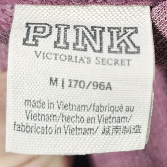 Pink Victorias Secret Size Medium Mauve Cropped Hooded Sweatshirt Cozy Comfy - Thumbnail 9
