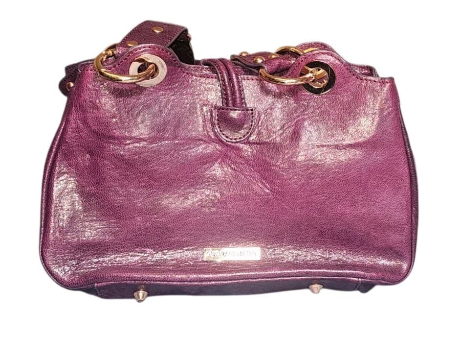 La Gioe Di Toscana By Sharon Gioe Italian Leather Purse Hand Bag Purple - Thumbnail 3