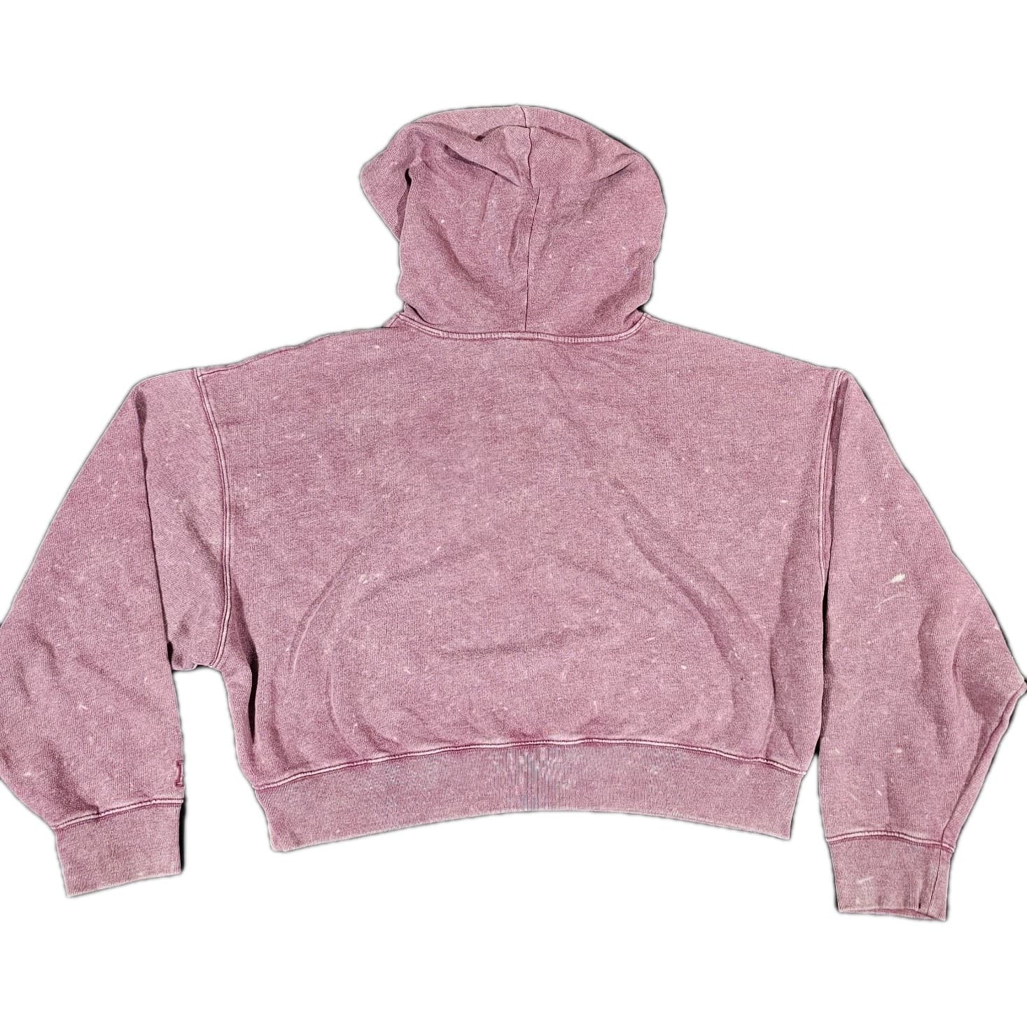 Pink Victorias Secret Size Medium Mauve Cropped Hooded Sweatshirt Cozy Comfy - Thumbnail 5