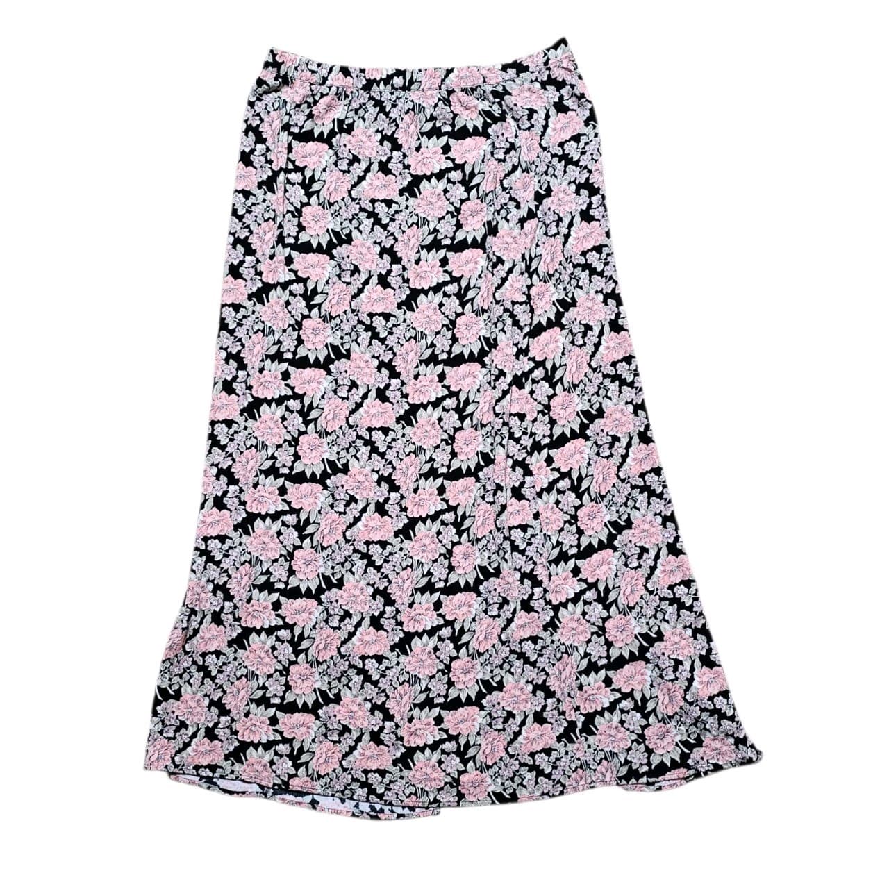American Eagle Outfitters Women's Floral Midi Dress Pink And Black Size Large - Thumbnail 5