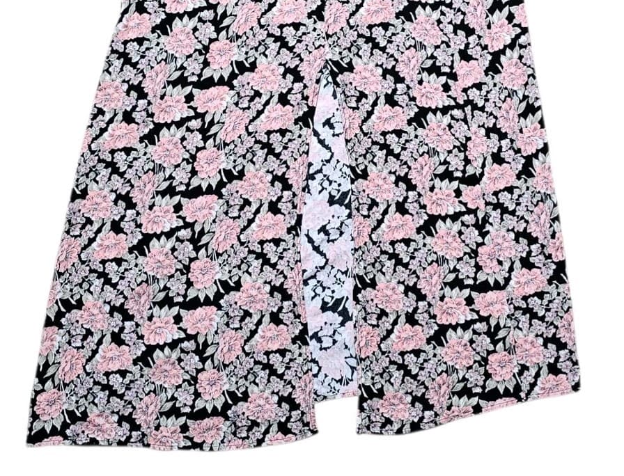 American Eagle Outfitters Women's Floral Midi Dress Pink And Black Size Large - Thumbnail 4