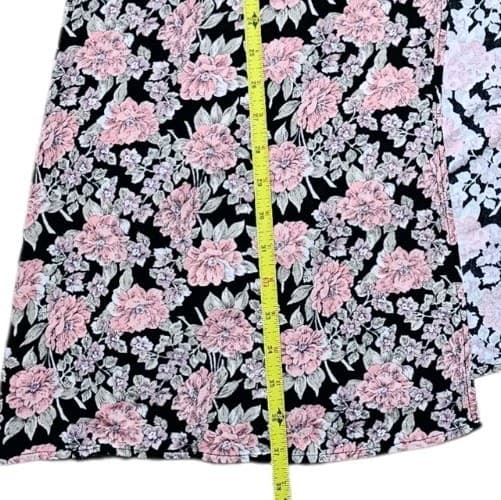 American Eagle Outfitters Women's Floral Midi Dress Pink And Black Size Large - Thumbnail 7