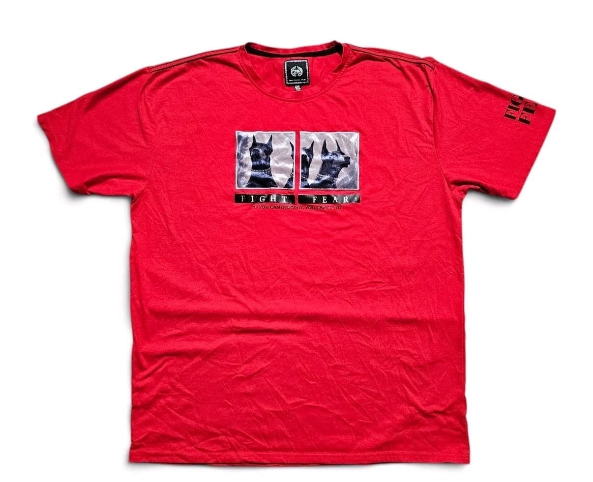 CR-24 Chrome Edge Men's Apparel Red Fight Fear T-Shirt Size: 4xl