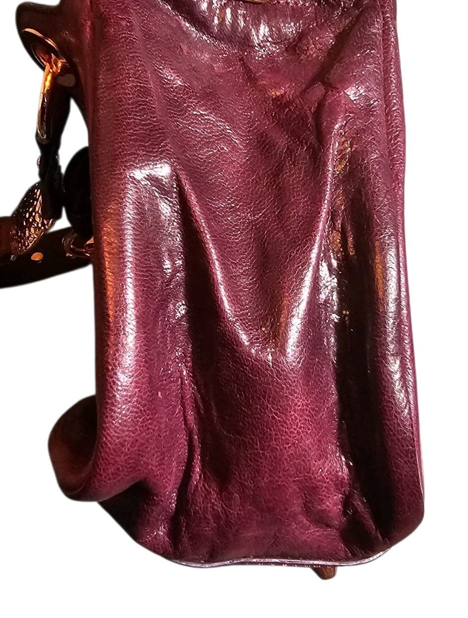 La Gioe Di Toscana By Sharon Gioe Italian Leather Purse Hand Bag Purple - Thumbnail 16