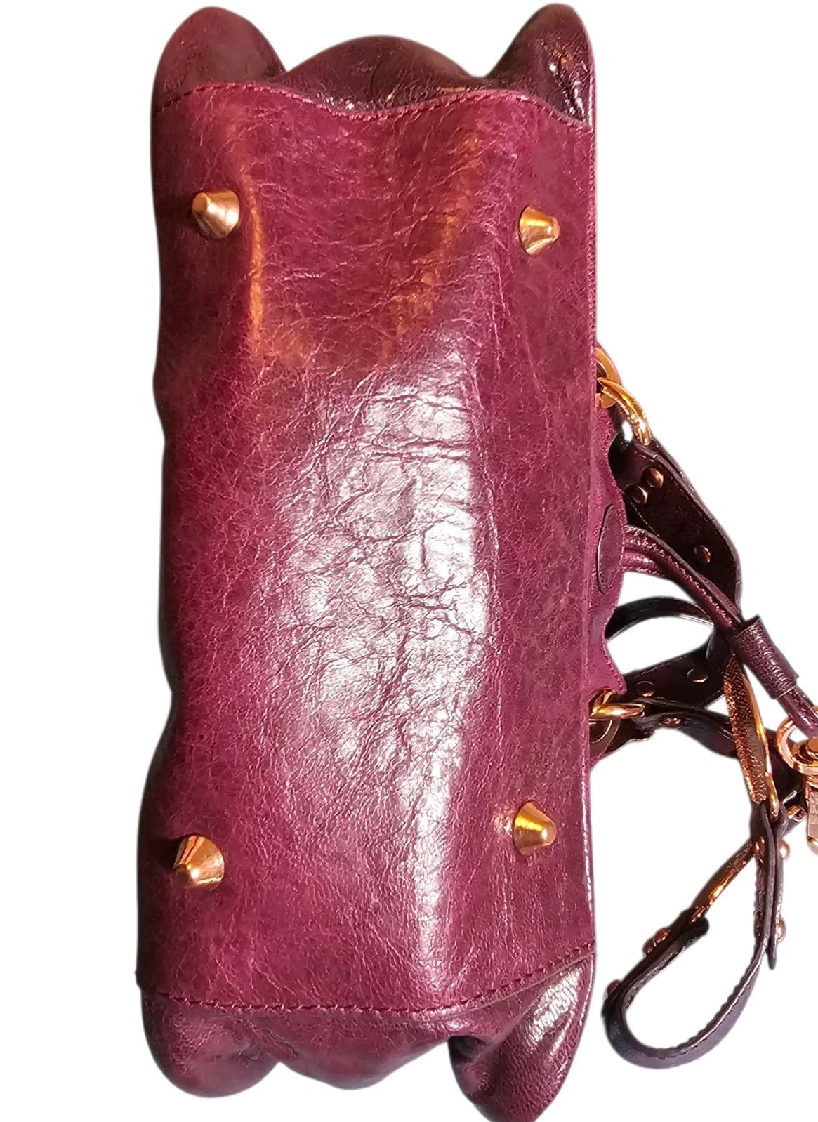 La Gioe Di Toscana By Sharon Gioe Italian Leather Purse Hand Bag Purple - Thumbnail 18