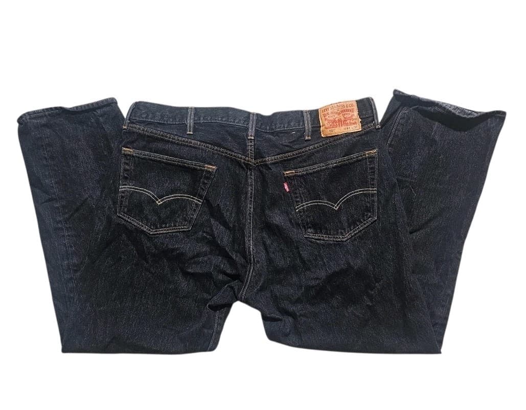 Levis Mens 501 Denim Jeans Button Fly 44 X 32 Red Tab Black