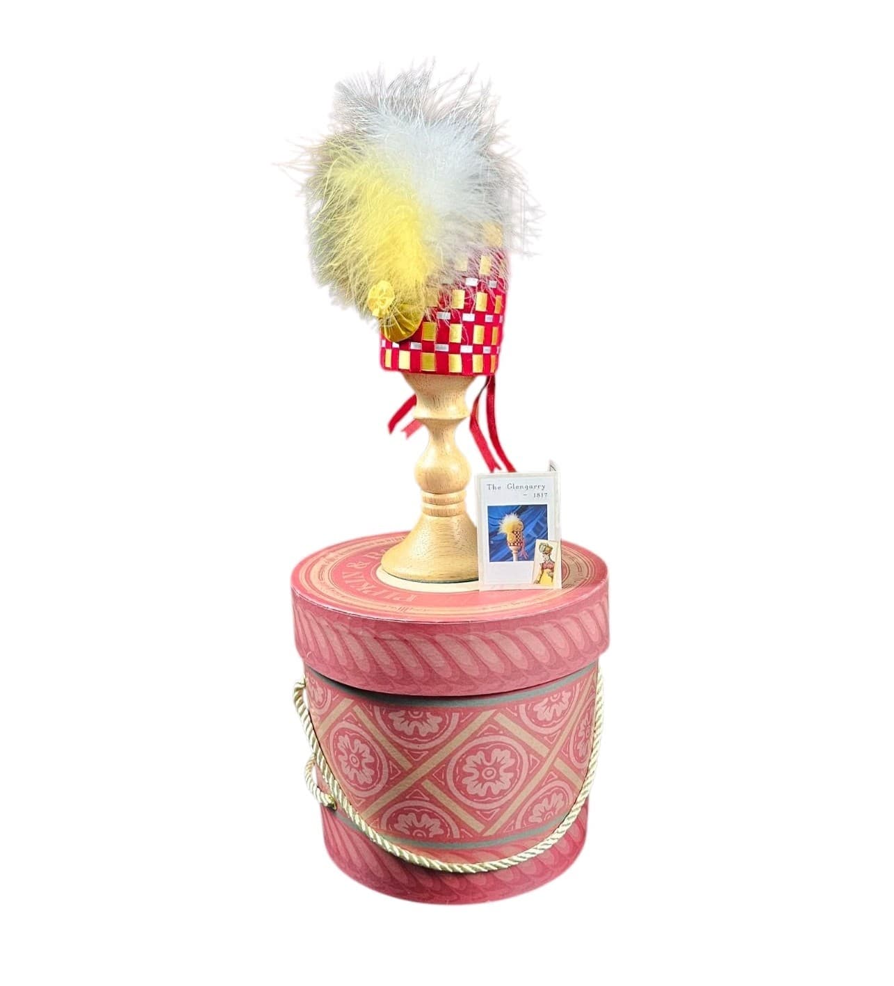 PIPKIN AND BONNET HAT, The Glengarry 1817, With 7" tall wooden hat stand And Box - Thumbnail 2