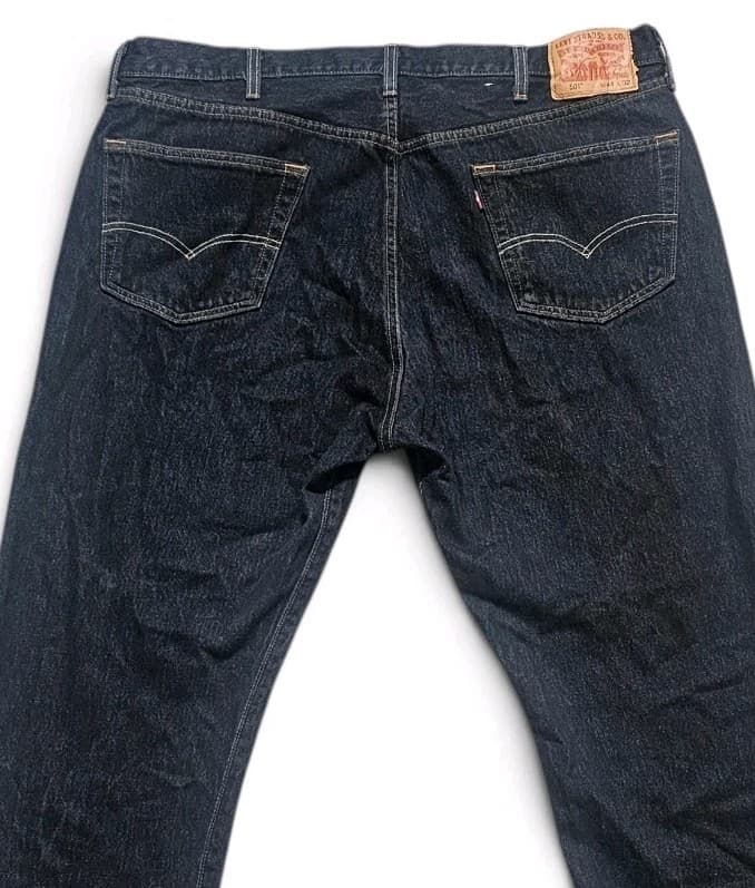 Levis Mens 501 Denim Jeans Button Fly 44 X 32 Red Tab Black - Thumbnail 3