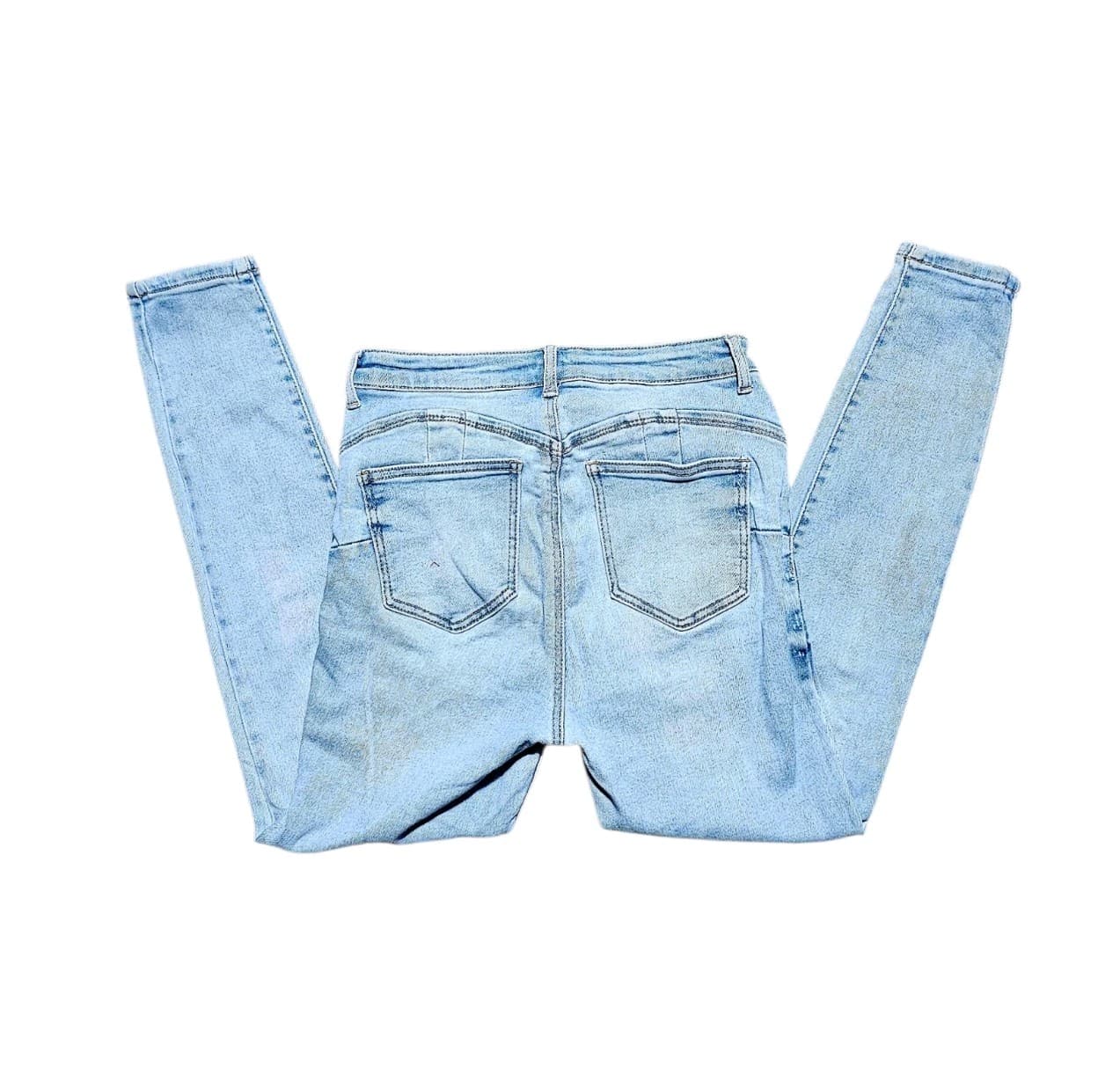 Wax Jean Junior/Woman 9/29 Blue Skinny Mid Rise Stretch Light Wash Denim Jeans