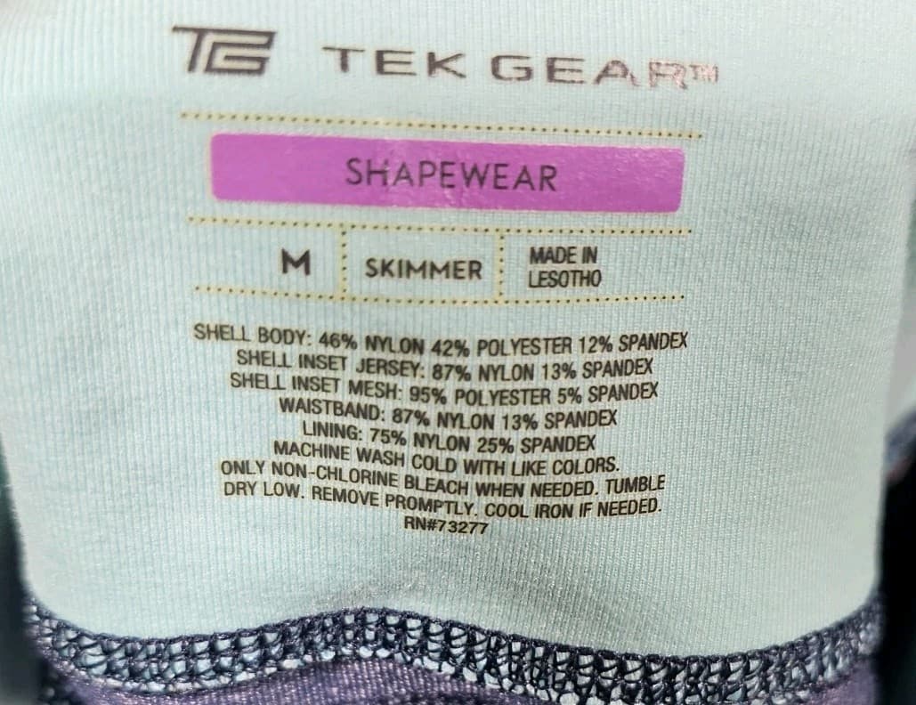 Tek Gear Shapewear Capri Workout Gear Charcoal Gray & Blue Skimmer Size Medium - Thumbnail 9