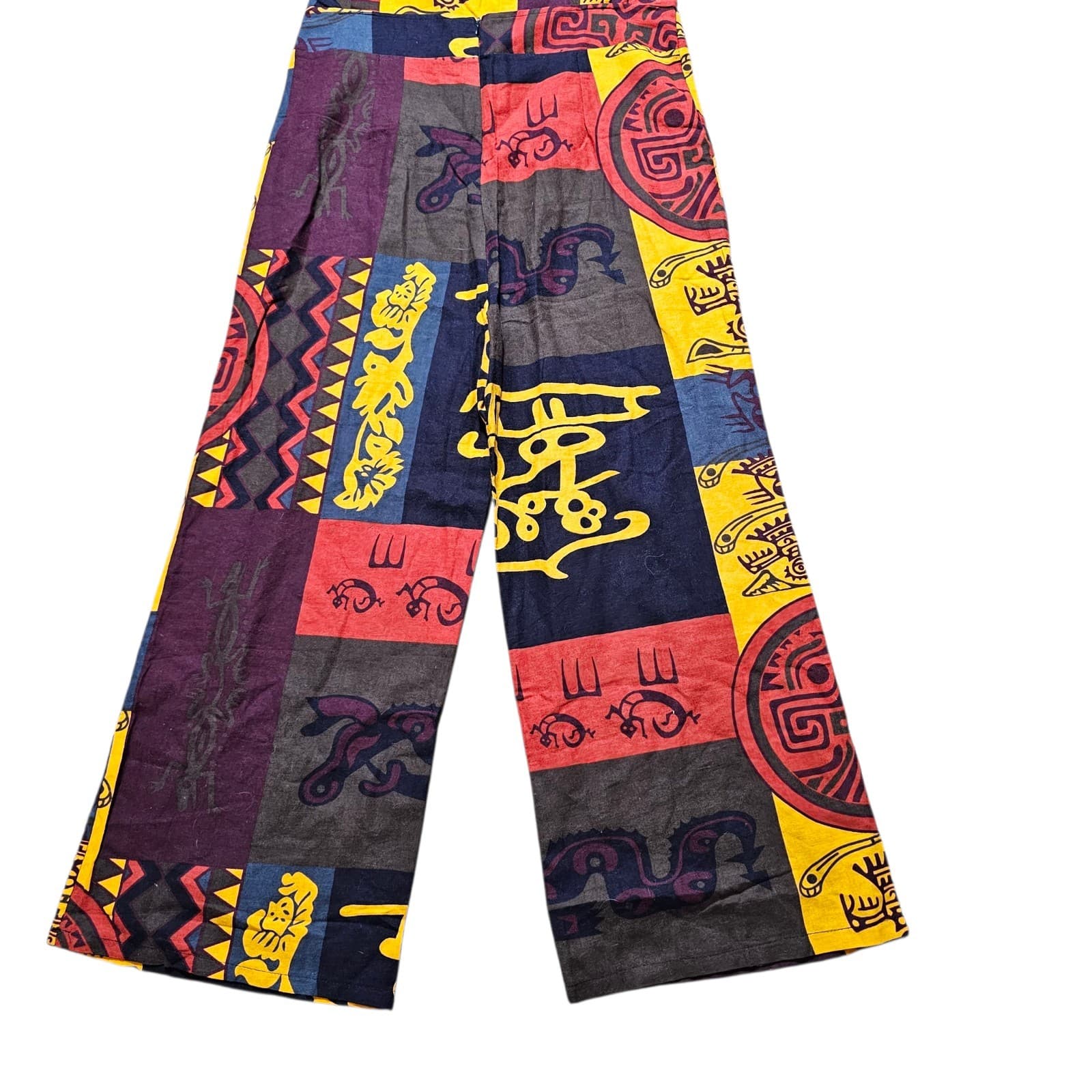Ethnic Printed Wide Leg Overalls Womans Size L - Thumbnail 10