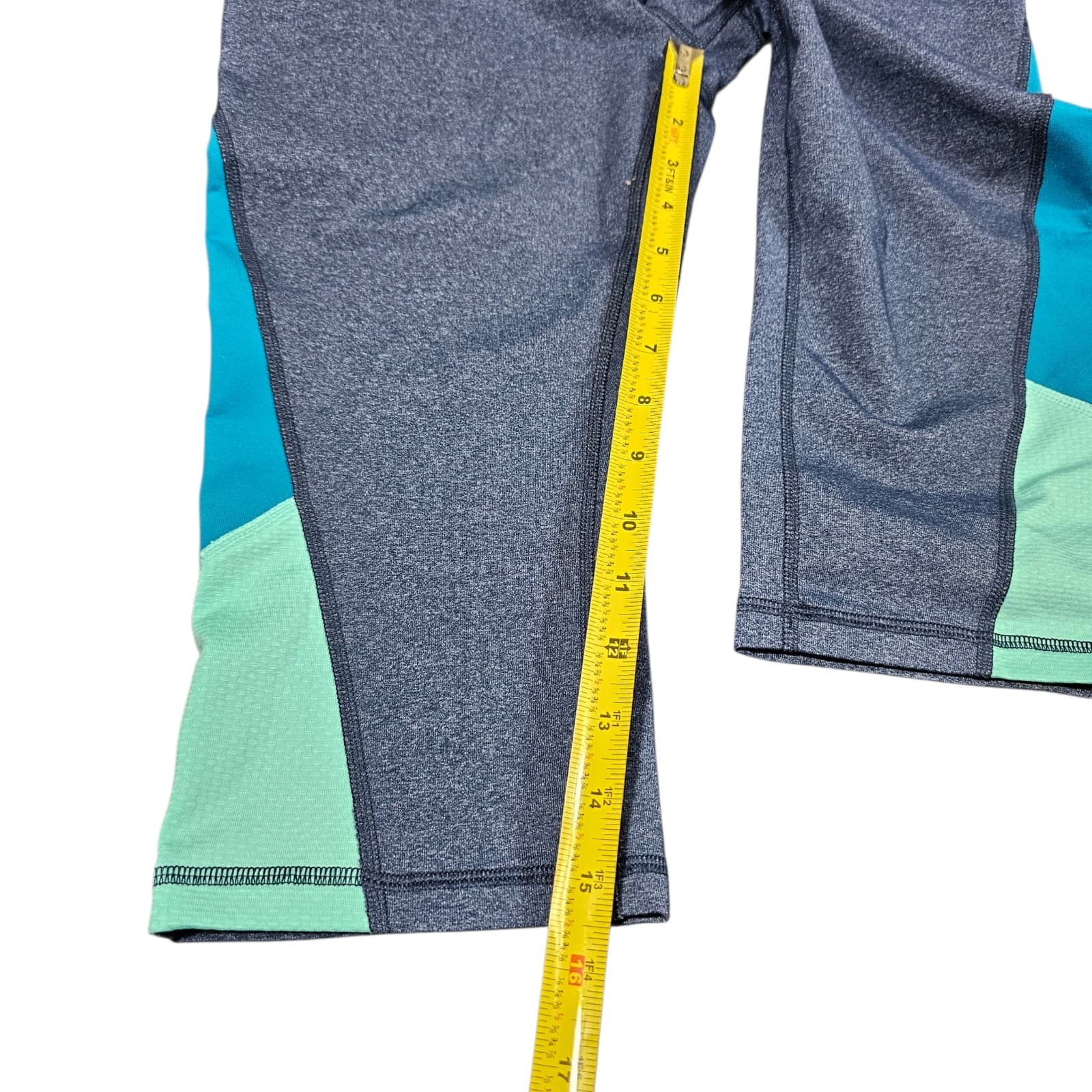 Tek Gear Shapewear Capri Workout Gear Charcoal Gray & Blue Skimmer Size Medium - Thumbnail 6