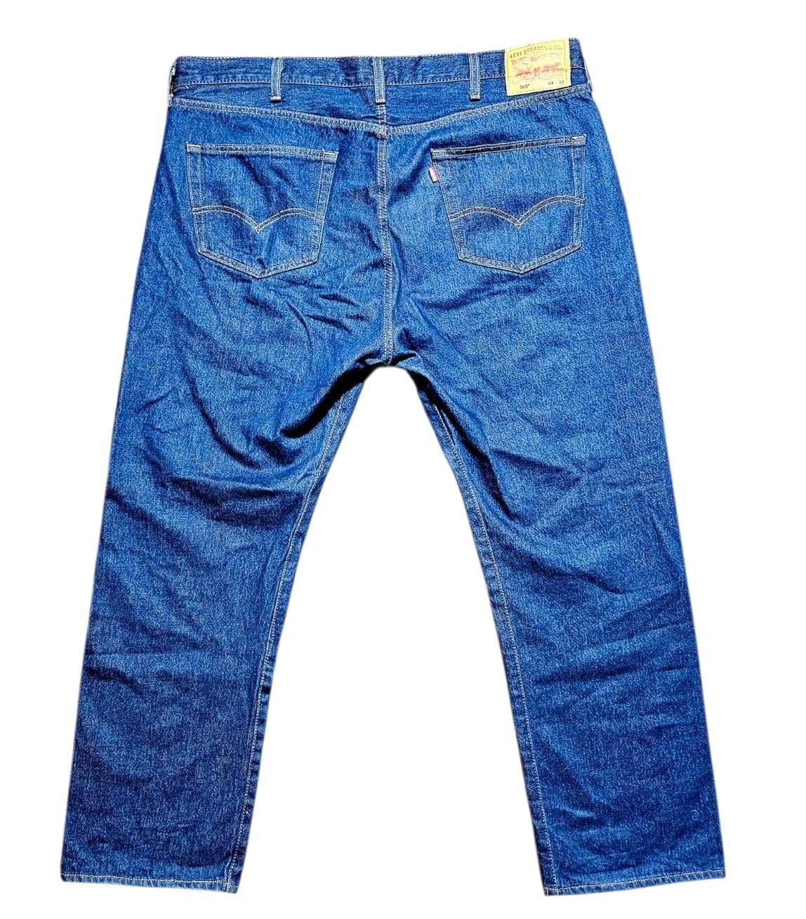 Levis 501 Jeans Mens 44x32 Straight Leg Button Fly Classic Denim Pants - Thumbnail 4